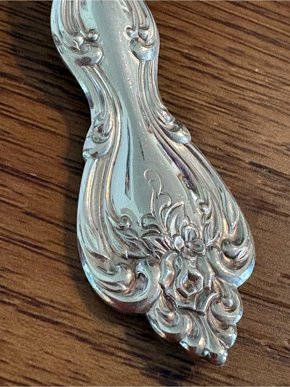 Vintage International Silverplate Serving Spoon & Fork Set Floral Scroll